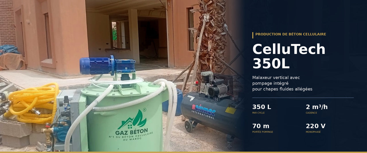 CelluTech‑350L | Malaxeur béton cellulaire pour chape fluide