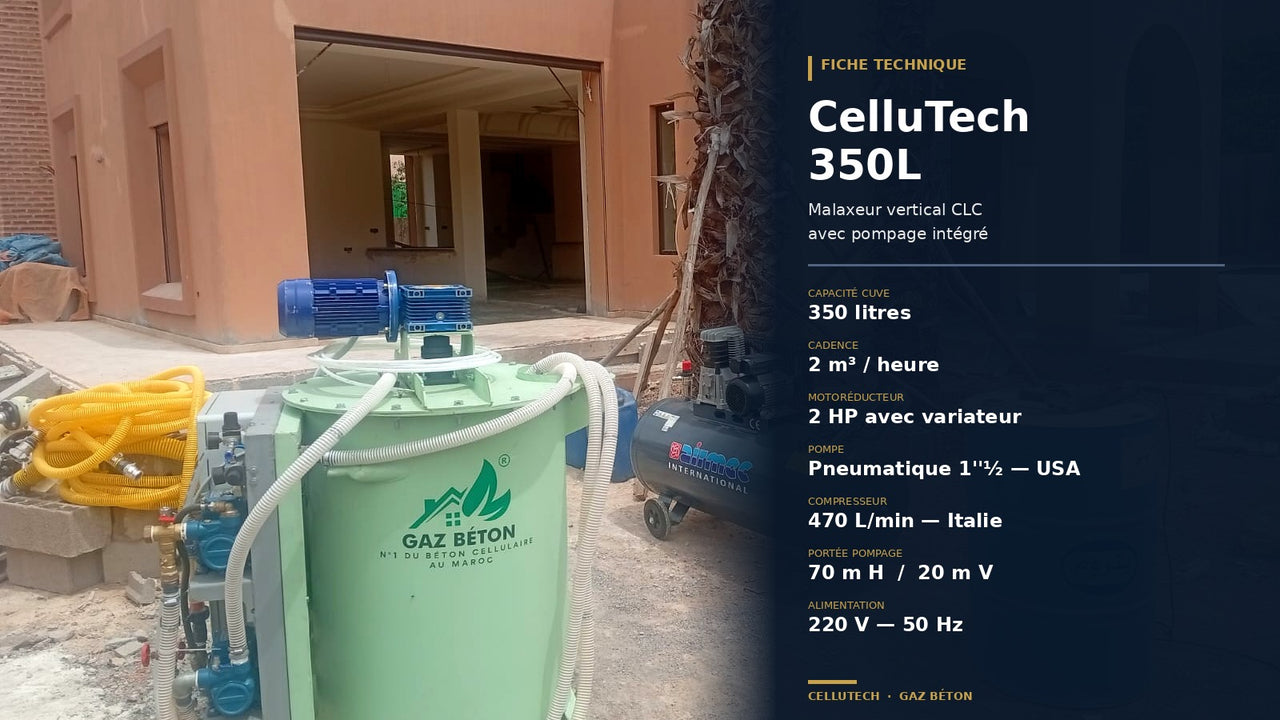 CelluTech‑350L | Malaxeur béton cellulaire pour chape fluide